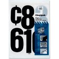 Chartpak Chartpak® Vinyl Numbers, Adhesive, 21 Numbers, 6", Black 1198